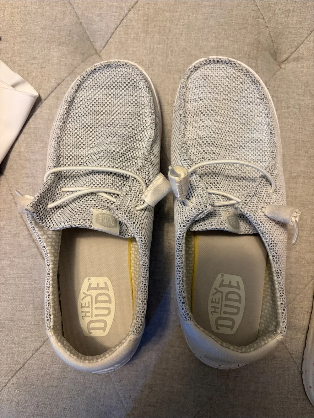 Hey Dude Knit Slip-On Sneakers in Light Gray